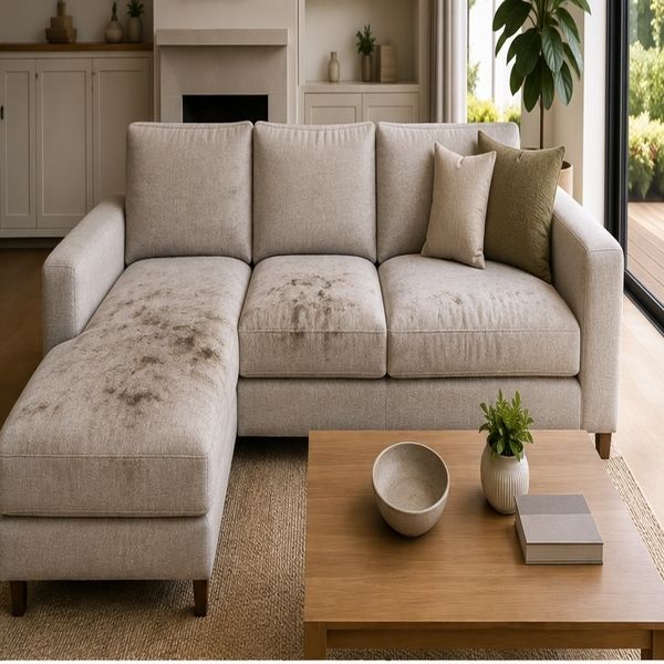 Sofa before upholstery cleaning in Kealba